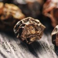 Pepper corns on a wooden board Royalty Free Stock Photo