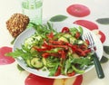 Pepper and courgette salad