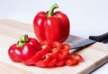 Pepper on a cutting board Royalty Free Stock Photo