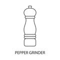 Pepper grinder line vector icon for marks on food packaging