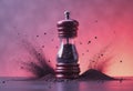 Pepper grinder releasing dark spice particles in a dramatic dust cloud Royalty Free Stock Photo