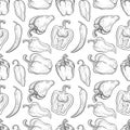 Pepper pattern set drawing on lineart style