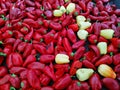 Pepper kapia and and capsicum on the hot plate