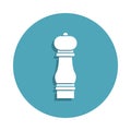 pepper mill icon in badge style. One of kitchen tools collection icon can be used for UI, UX Royalty Free Stock Photo