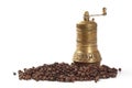 Pepper mill and peppercorn Royalty Free Stock Photo