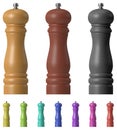 Pepper mill set Royalty Free Stock Photo