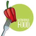 Pepper nutritional food fork image poster