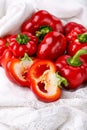 Tomato shaped sweet pepper on white