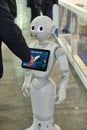 Pepper robot interacting with customers at automation fair