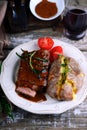 Pepper sauce steak.selective focus Royalty Free Stock Photo