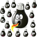 Pepper shaker cartoon with many expressions