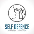 Pepper spray - self defence concept logo