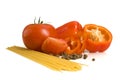 Pepper, tomato, spice and macaroni Royalty Free Stock Photo