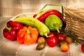 Fresh vegetables in a basket, Royalty Free Stock Photo