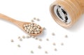 Pepper on wood spoon Royalty Free Stock Photo