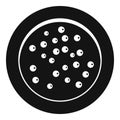 Peppercorns on a plate icon, simple style