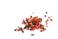 Peppercorns of three varieties