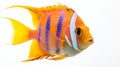 peppermint angelfish characterized by its bright orange and blue stripes swims majestically in a tranquil setting Royalty Free Stock Photo