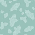 Peppermint background design, mint pattern, refreshing leaves. Royalty Free Stock Photo