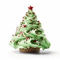 Peppermint Bark Christmas Tree With Sprinkles And Green Frosting Royalty Free Stock Photo