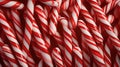 Peppermint candy canes. Christmas background. AI generated Royalty Free Stock Photo