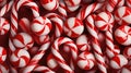 Peppermint candy canes. Christmas background. AI generated Royalty Free Stock Photo