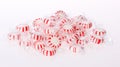 Peppermint candy pile on white Royalty Free Stock Photo