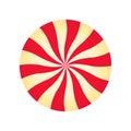 Peppermint cream candy. Spiral red and yellow form. Sweet shop design