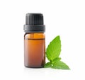 Peppermint essential oil isolated on white background Royalty Free Stock Photo