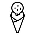 Peppermint ice cream icon, outline style