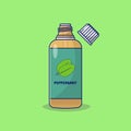 Peppermint Oil Vector Icon Illustration. Essential Oil. Aromatherapy. Flat Cartoon Style Suitable for Web, Landing Page, Banner,