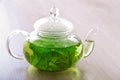 Peppermint tea on a table Royalty Free Stock Photo