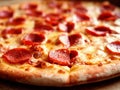 Pepperoni Appetizing Pizza Close Up Royalty Free Stock Photo