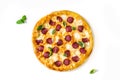 Pepperoni and Mozzarella Pizza Royalty Free Stock Photo