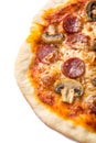 Pepperoni and Mushroom Pizza Royalty Free Stock Photo
