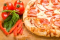 Pepperoni and Pepper pizza Royalty Free Stock Photo