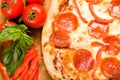 Pepperoni and Pepper pizza Royalty Free Stock Photo