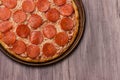 Pepperoni Pizza close up for backgrounds