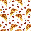 Pepperoni pizza with olives pattern on a white plate.
