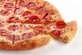 Pepperoni Pizza with oregano on White Background. Royalty Free Stock Photo
