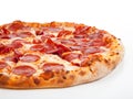 Pepperoni pizza on a white background Royalty Free Stock Photo