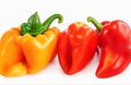 Peppers, cut out isolated on white background