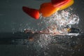 Peppers diving into water splashing Royalty Free Stock Photo