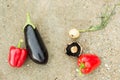 Peppers, eggplant, mushrooms, onion Royalty Free Stock Photo