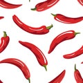 Peppers pattern on a white background. Royalty Free Stock Photo