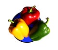 Peppers in the plate, isolated Royalty Free Stock Photo