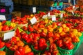 Peppers on sale in the Jean-Talon Market Market, Montreal Royalty Free Stock Photo