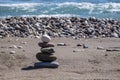 Pepple stack at the coast Royalty Free Stock Photo