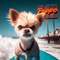 peppo the chihuahua surfing the waves in california angry and funny