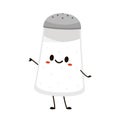 Salt shaker vector. Cute cartoon salt shaker couple with smiling faces.